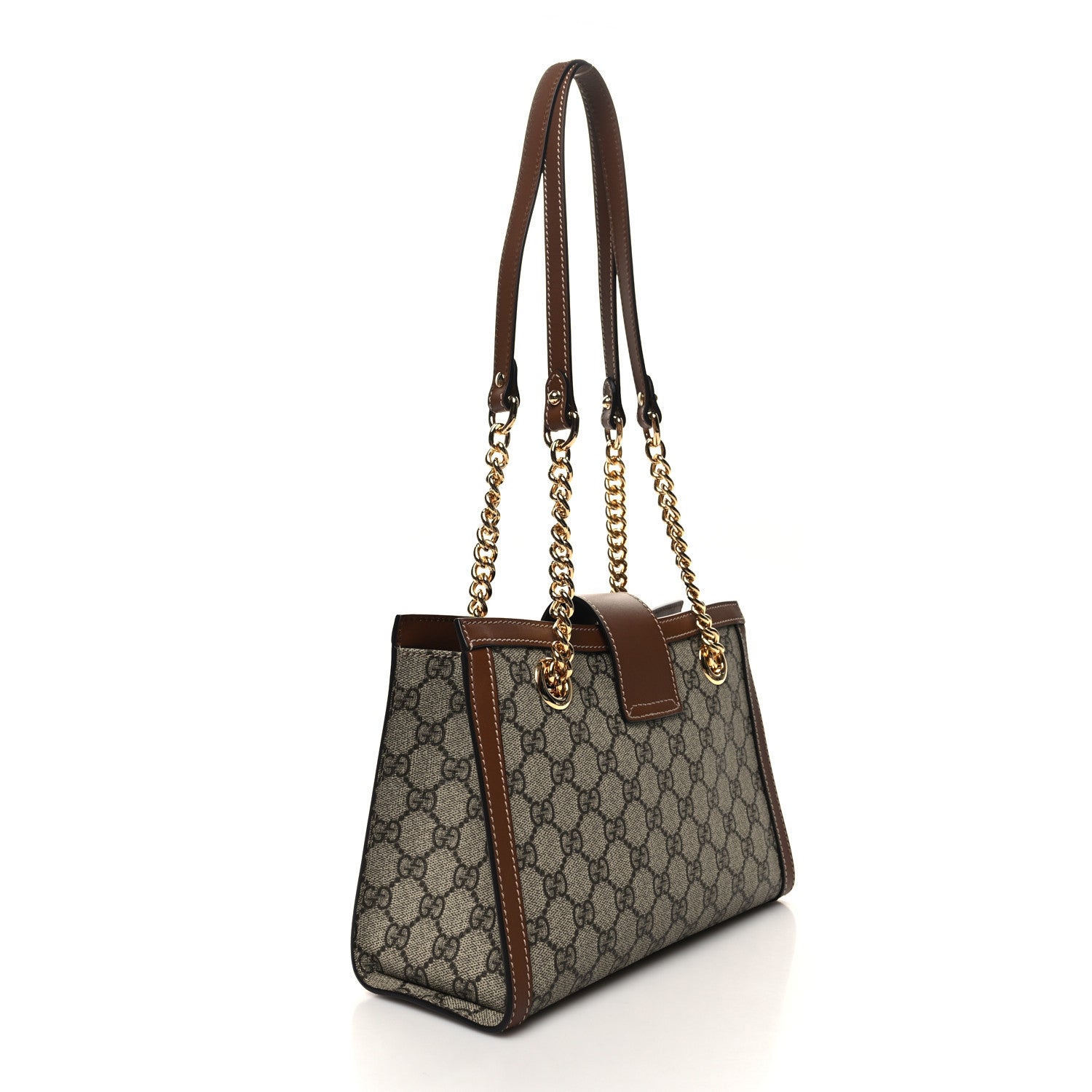 Gucci GG Supreme Monogram Calfskin Small Padlock Tote Beige Ebony Tuscany 3 of 10