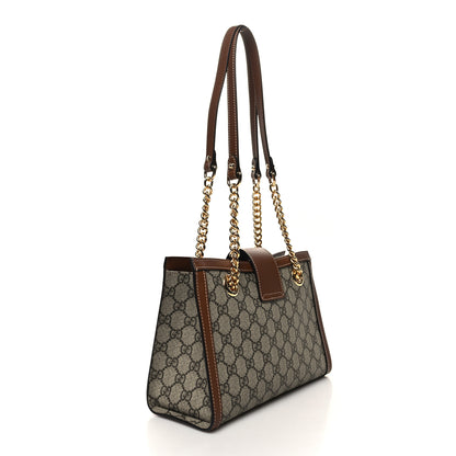 Gucci GG Supreme Monogram Calfskin Small Padlock Tote Beige Ebony Tuscany 3 of 10