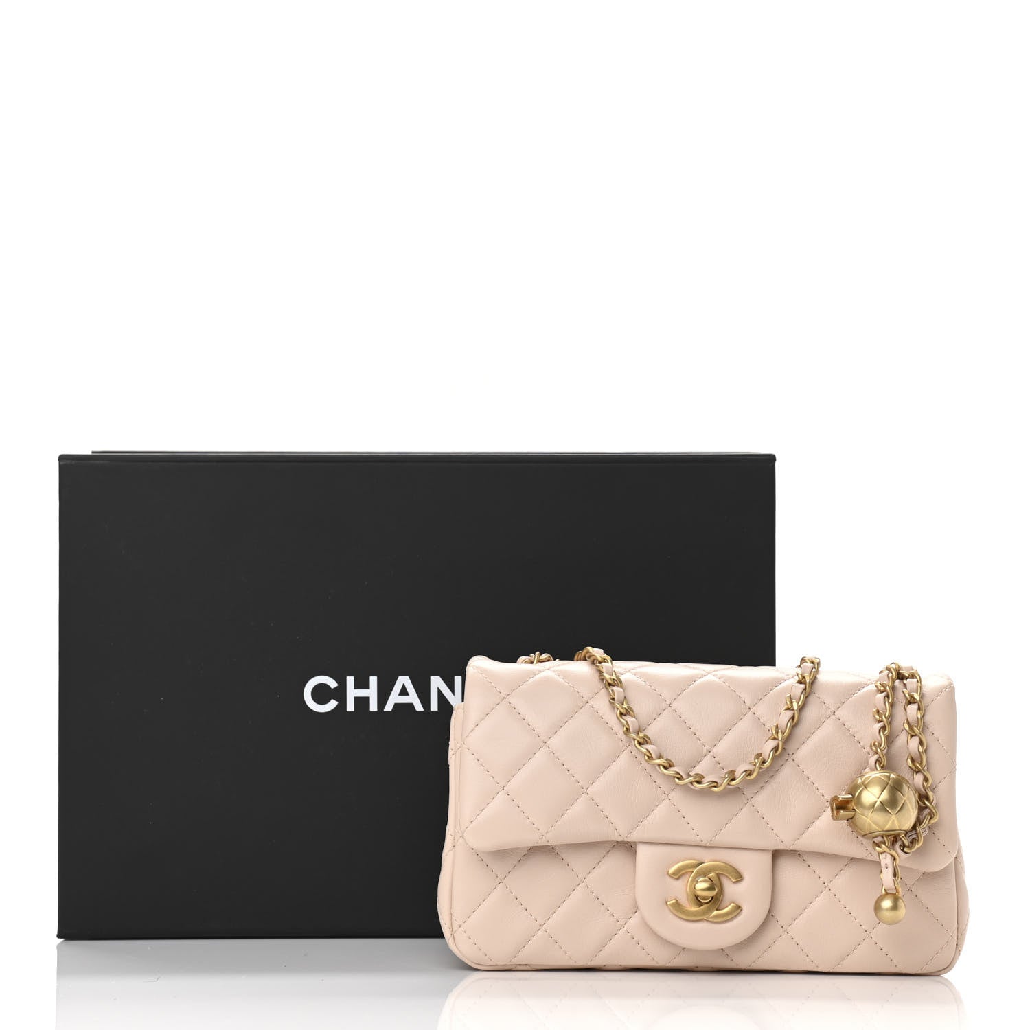 Chanel Lambskin Quilted Mini Rectangular Pearl Crush Flap Light Beige 11 of 11