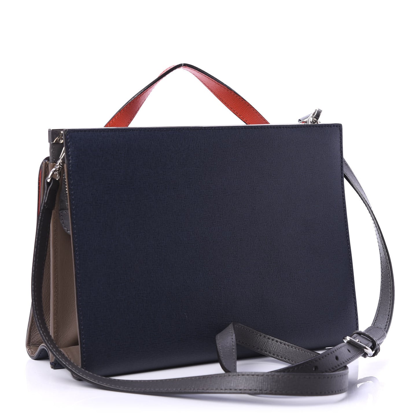 Vitello Elite Flamingo Colorblock Demi Jour Shoulder Bag Papavero Multicolor Asfalto
