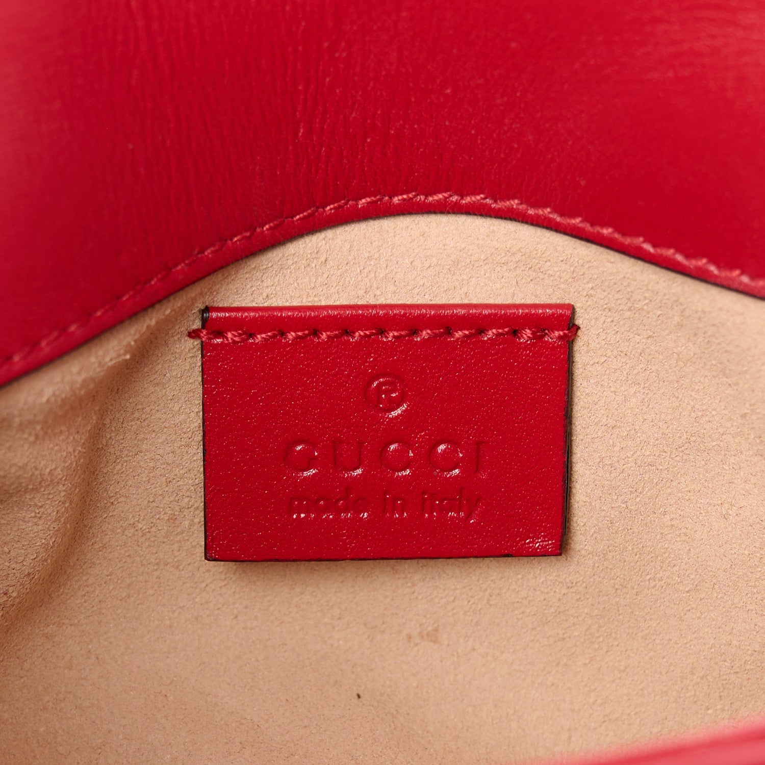 Gucci Calfskin Matelasse Super Mini GG Marmont Shoulder Bag Hibiscus Red 6 of 11