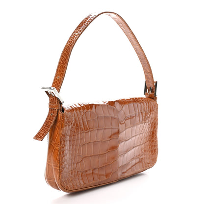 Fendi Crocodile Baguette Brown 2 of 9