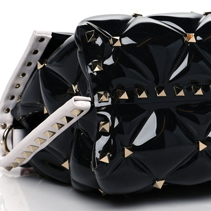 Valentino Garavani PVC Candystud Top Handle Bag Black White 5 of 9