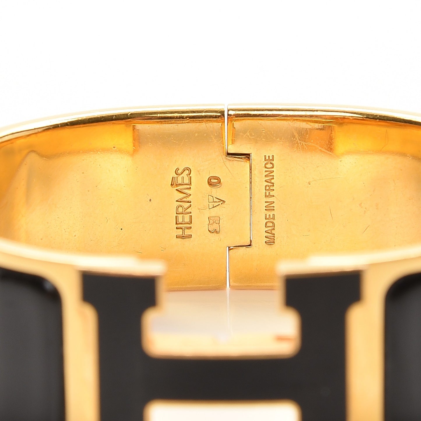 Enamel Wide Clic Clac H Bracelet PM Black