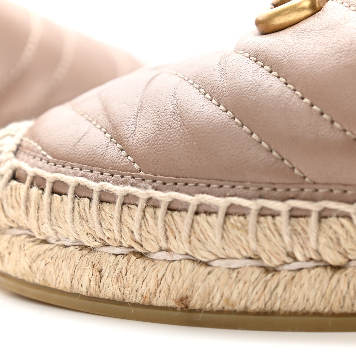 Nappa Matelasse GG Marmont Espadrilles 37.5 Porcelain Rose
