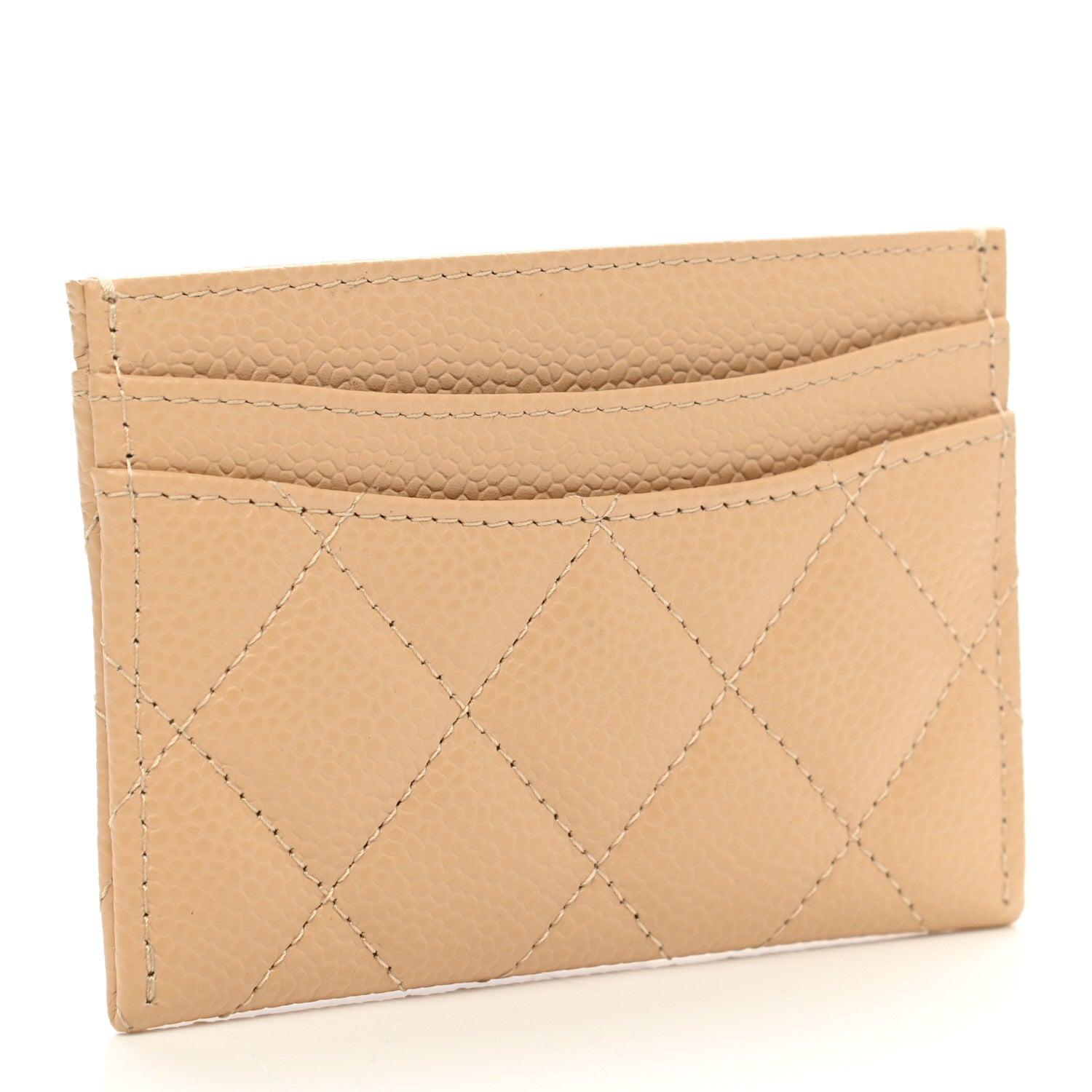 Chanel Caviar Quilted Card Holder Beige 3 of 9