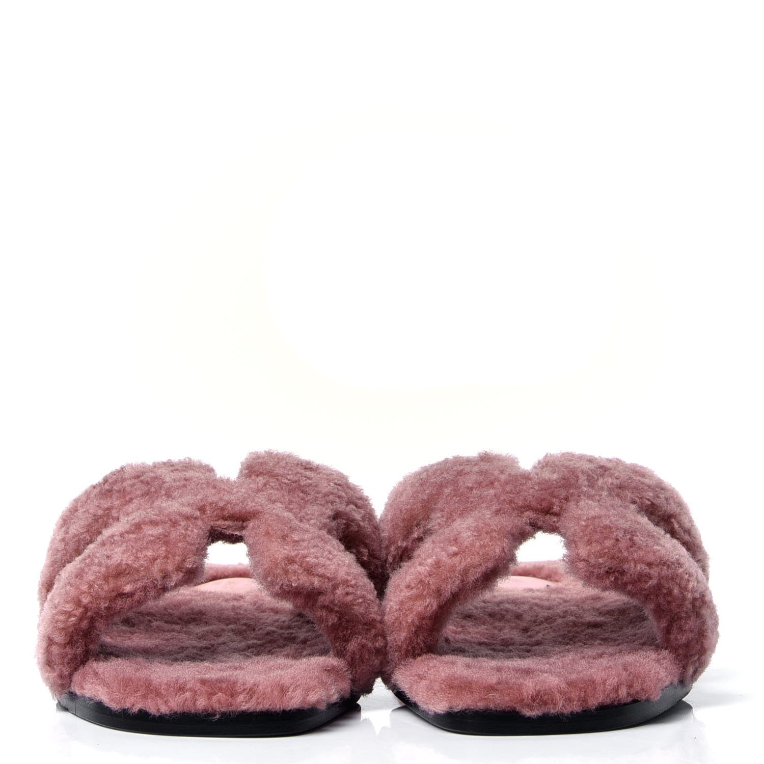Hermes Woolskin Oran Sandals 37 Rose Aube 2 of 6