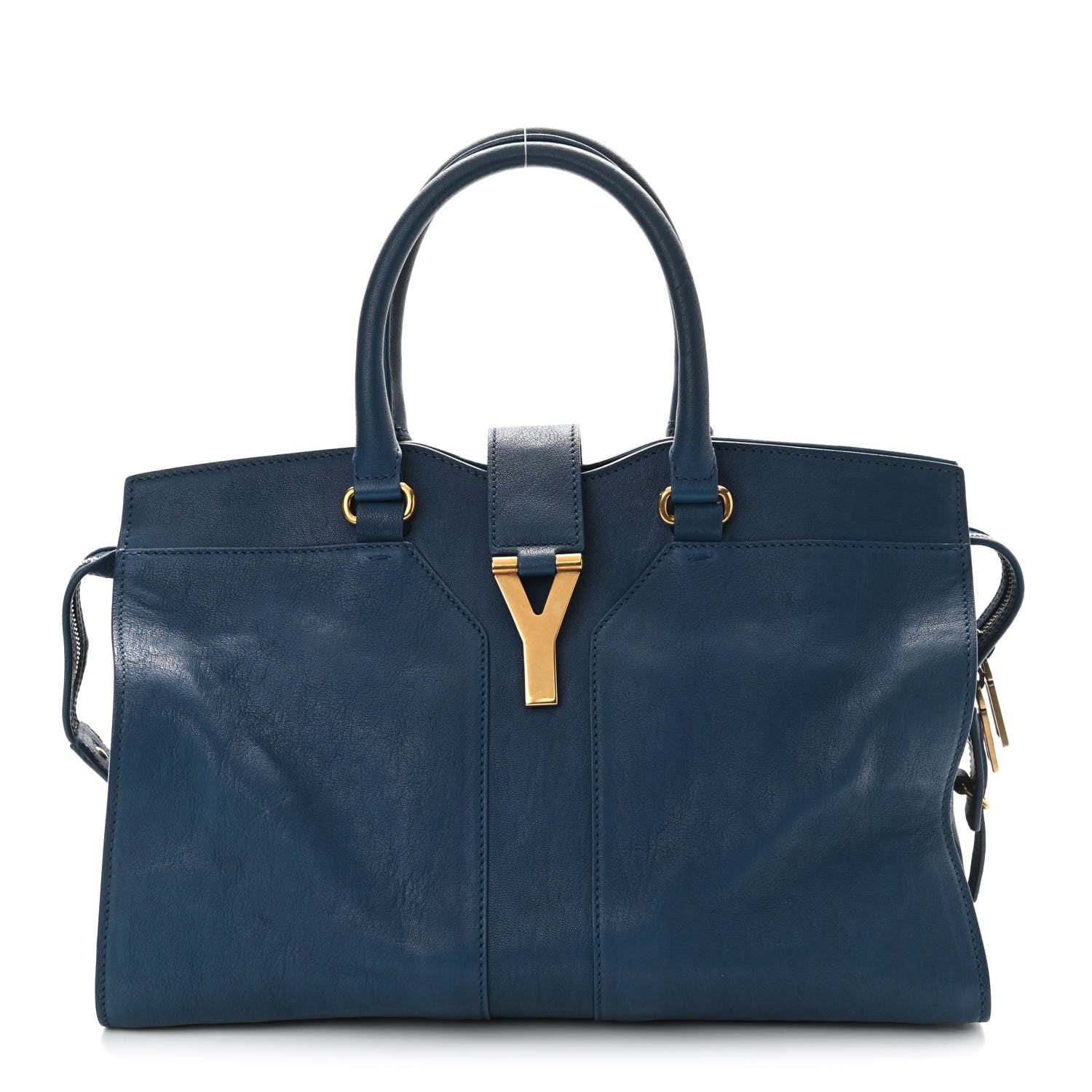 Saint Laurent Sheepskin Medium Cabas ChYc Blue 1 of 10