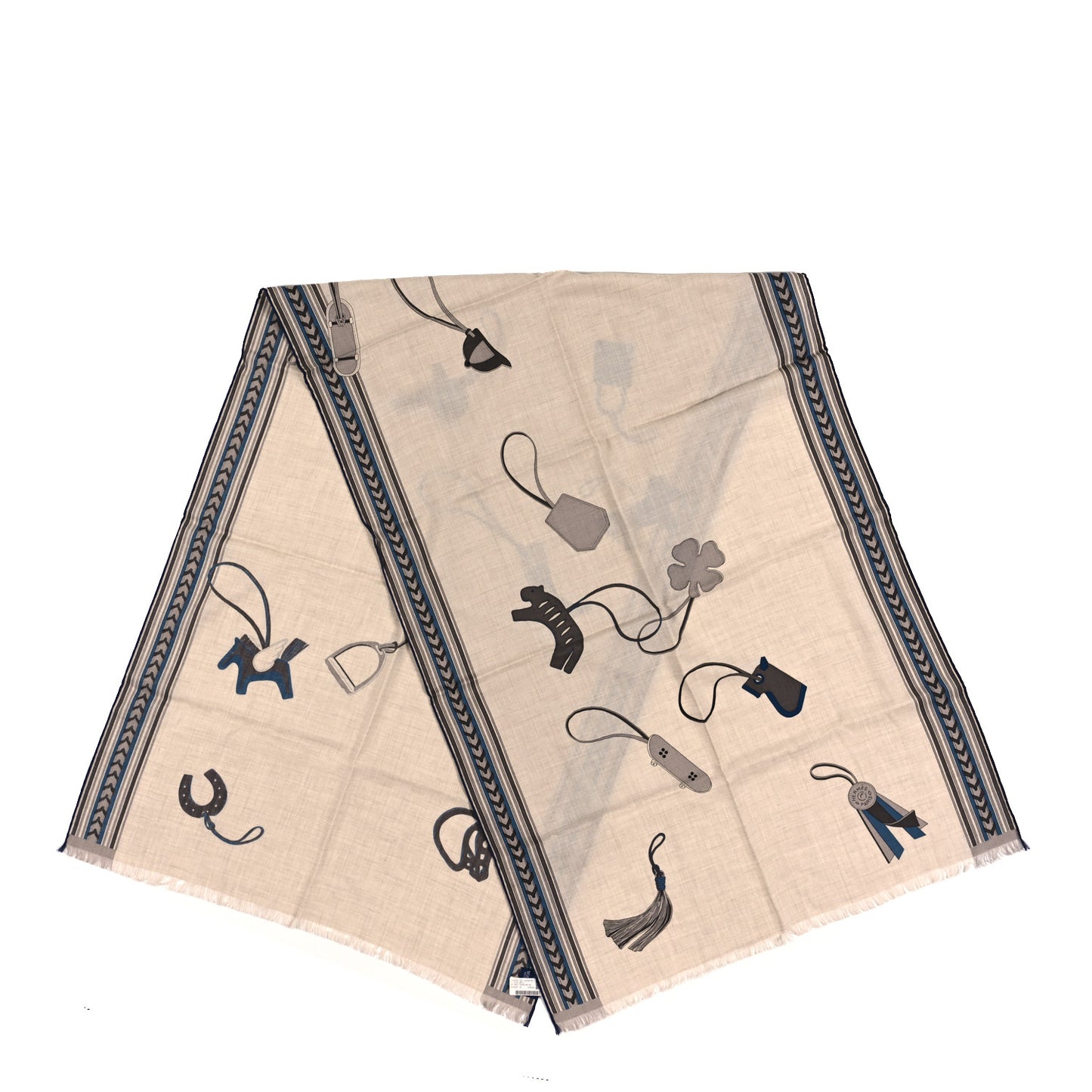 Cashmere Silk Et Gris Gris Rectangle Scarf Naturel Taupe Beige