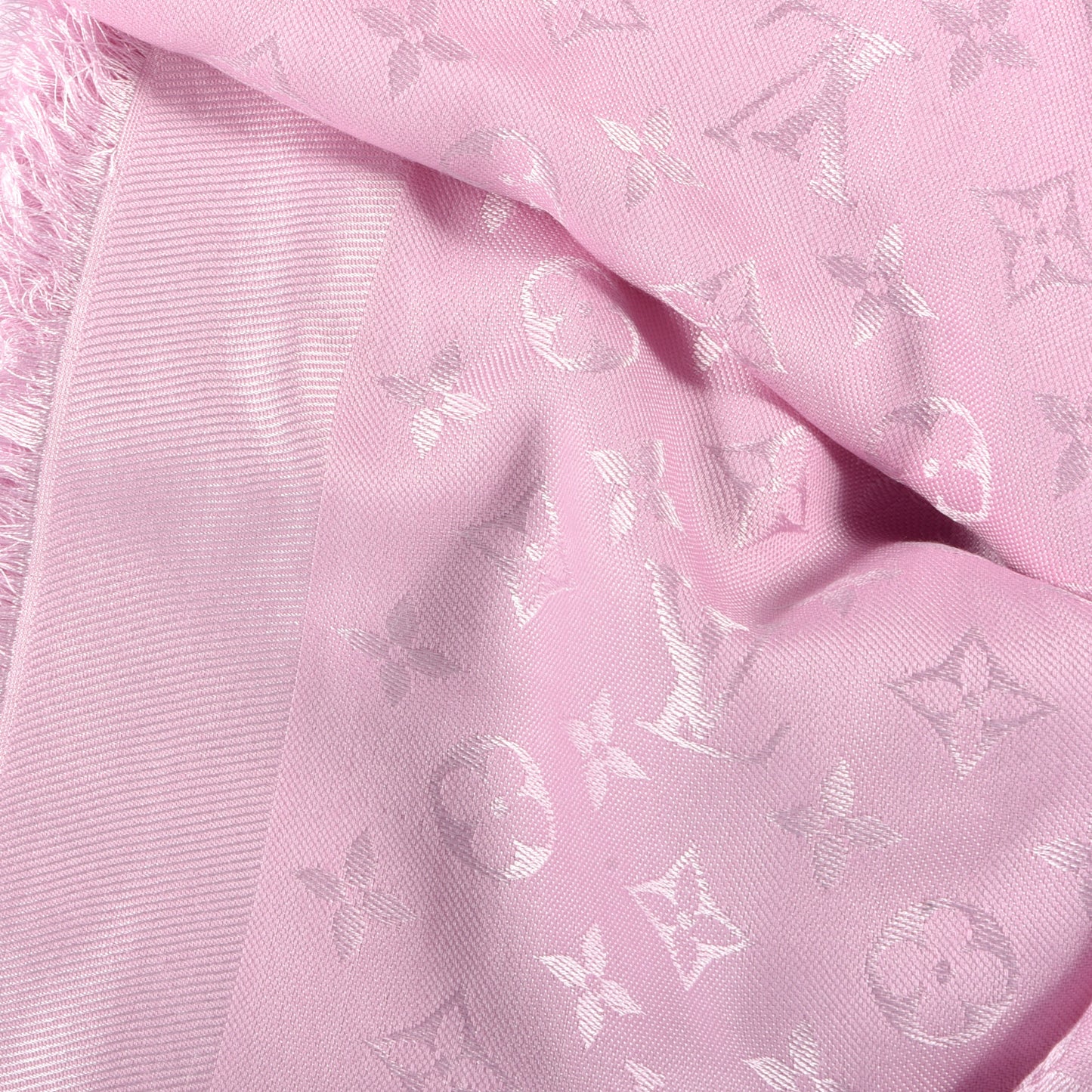 Silk Wool Monogram Shawl Velvet Rose