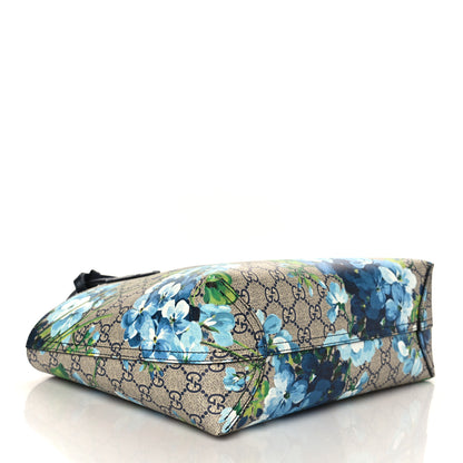 Gucci GG Supreme Monogram Blooms Small Reversible Tote Beige Blue Navy 4 of 9