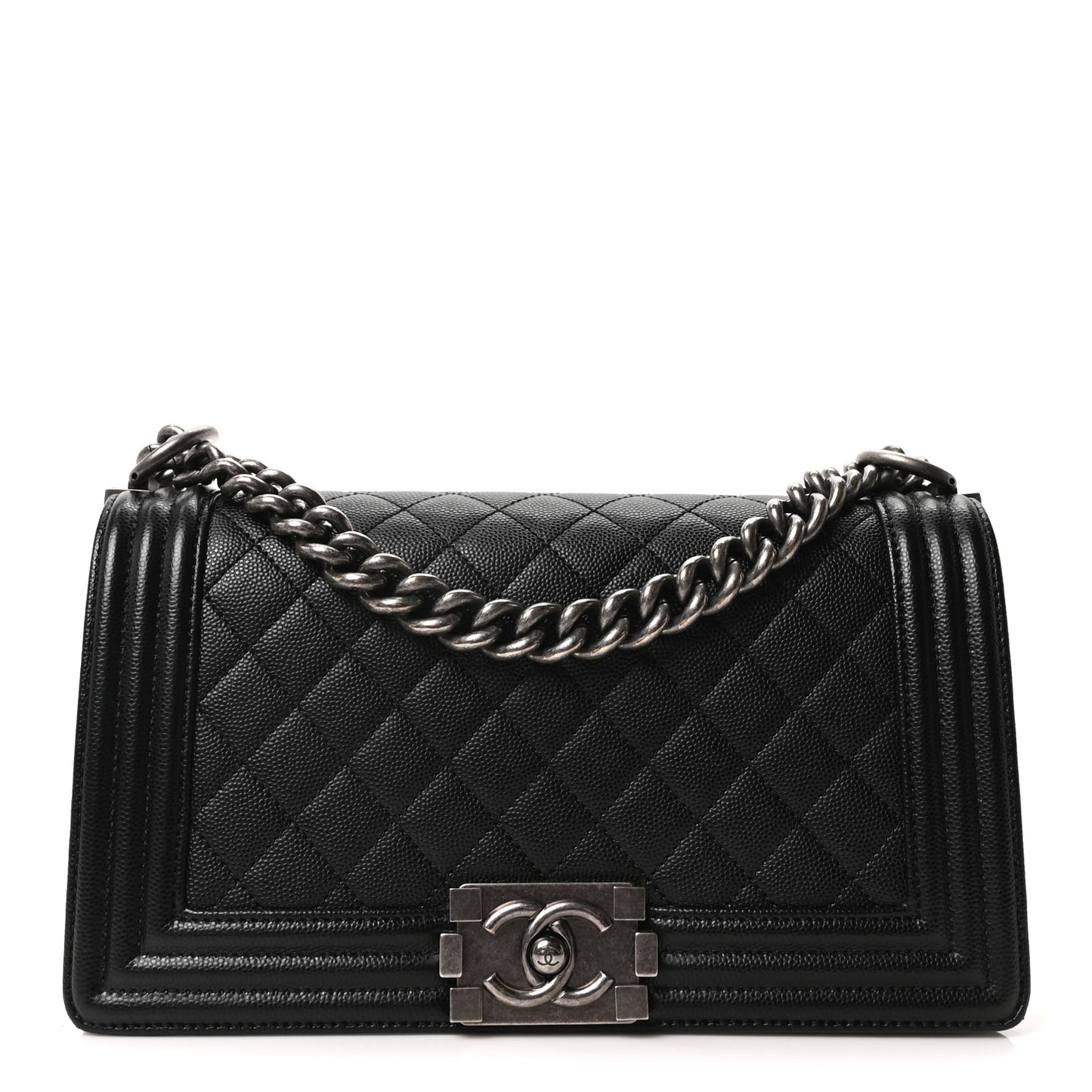 Caviar Quilted Medium Boy Flap Black