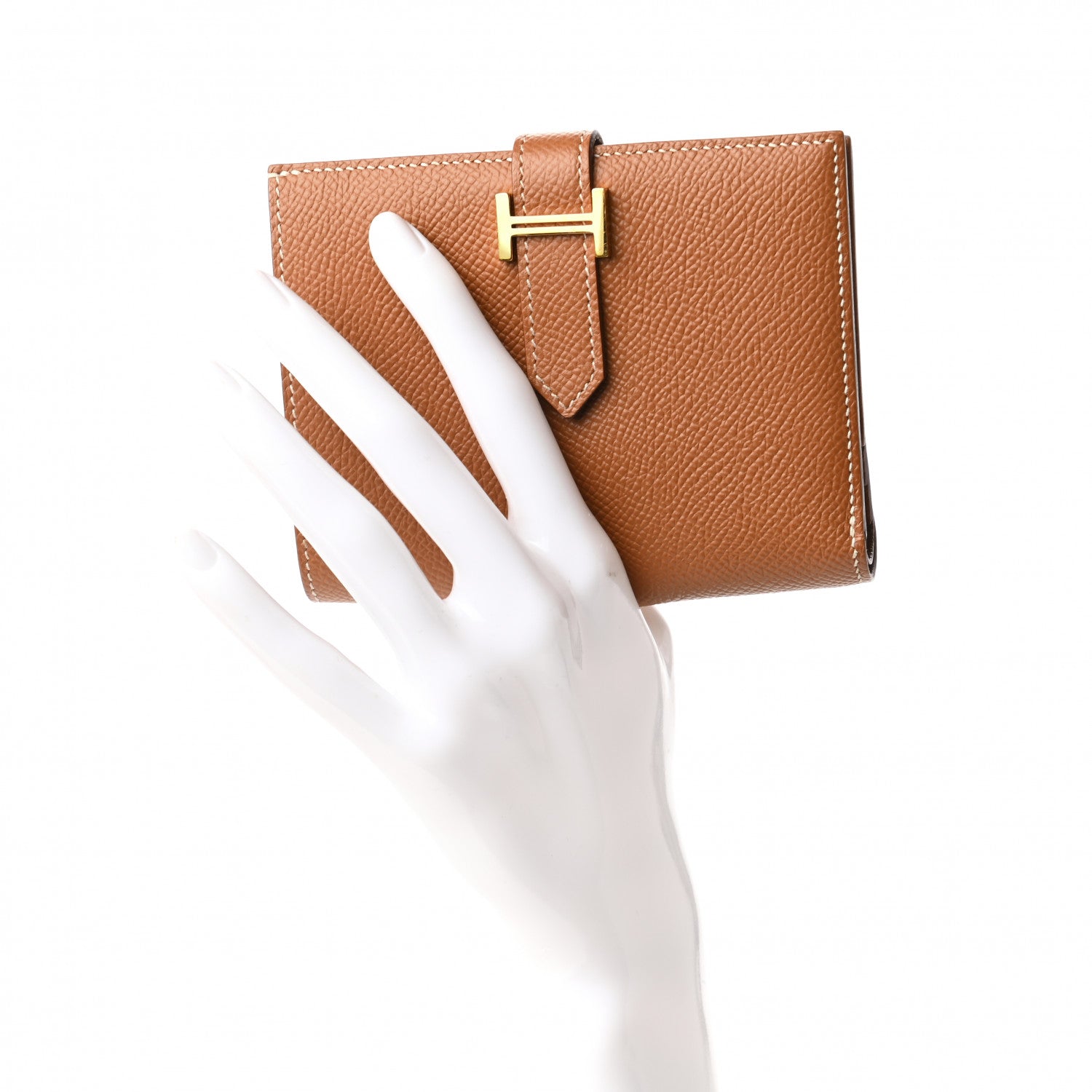 Hermes Epsom Bearn Compact Wallet Gold 2 of 10