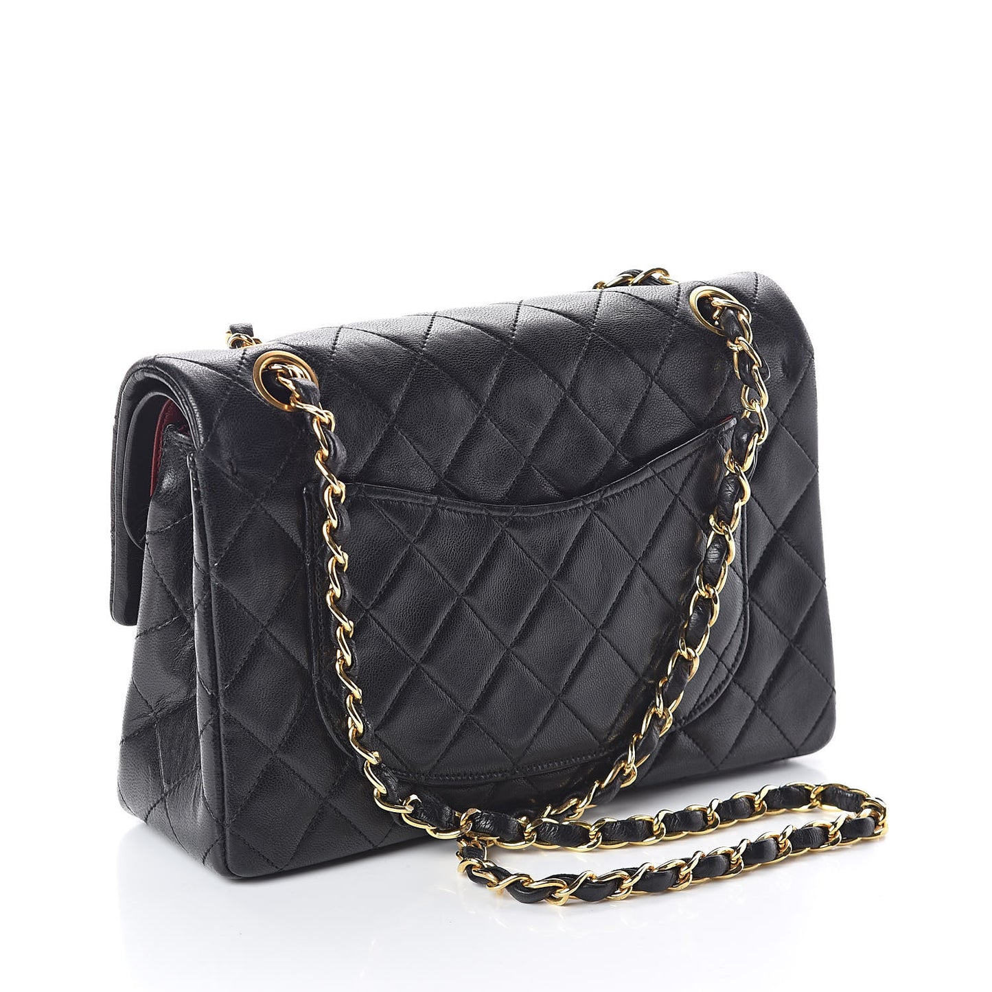 Lambskin Quilted Small Double Flap Black