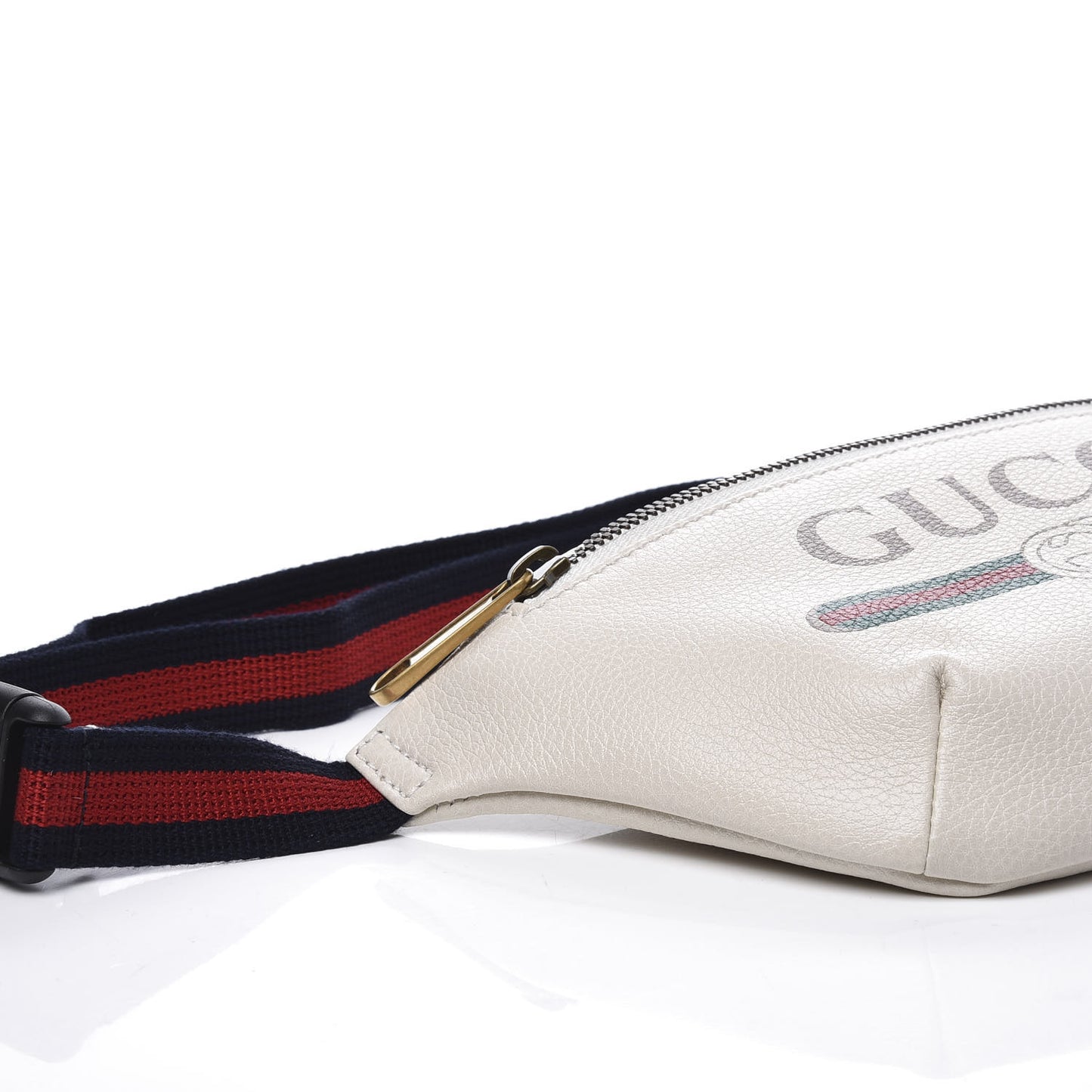 Grained Calfskin Small Logo Belt Bag White