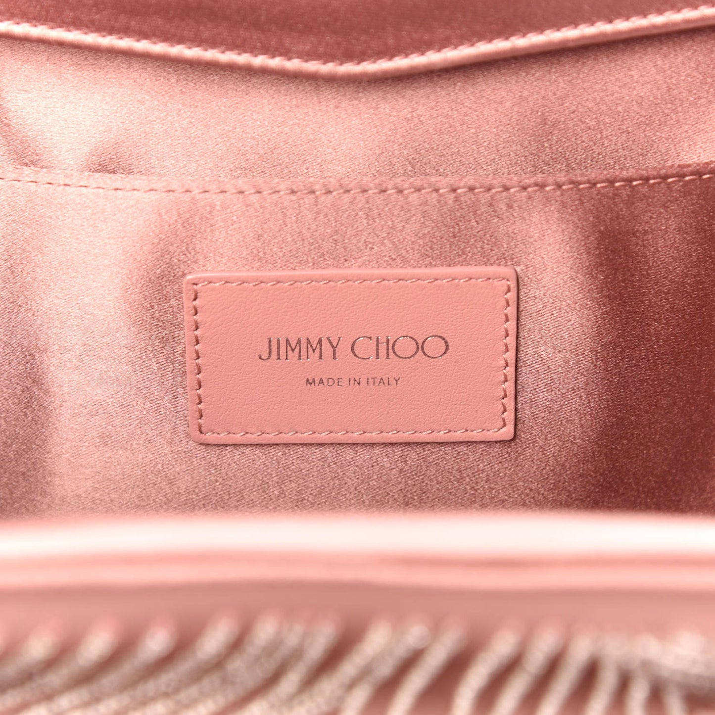 Satin Crystal Embellished Venus Clutch Blush Silver