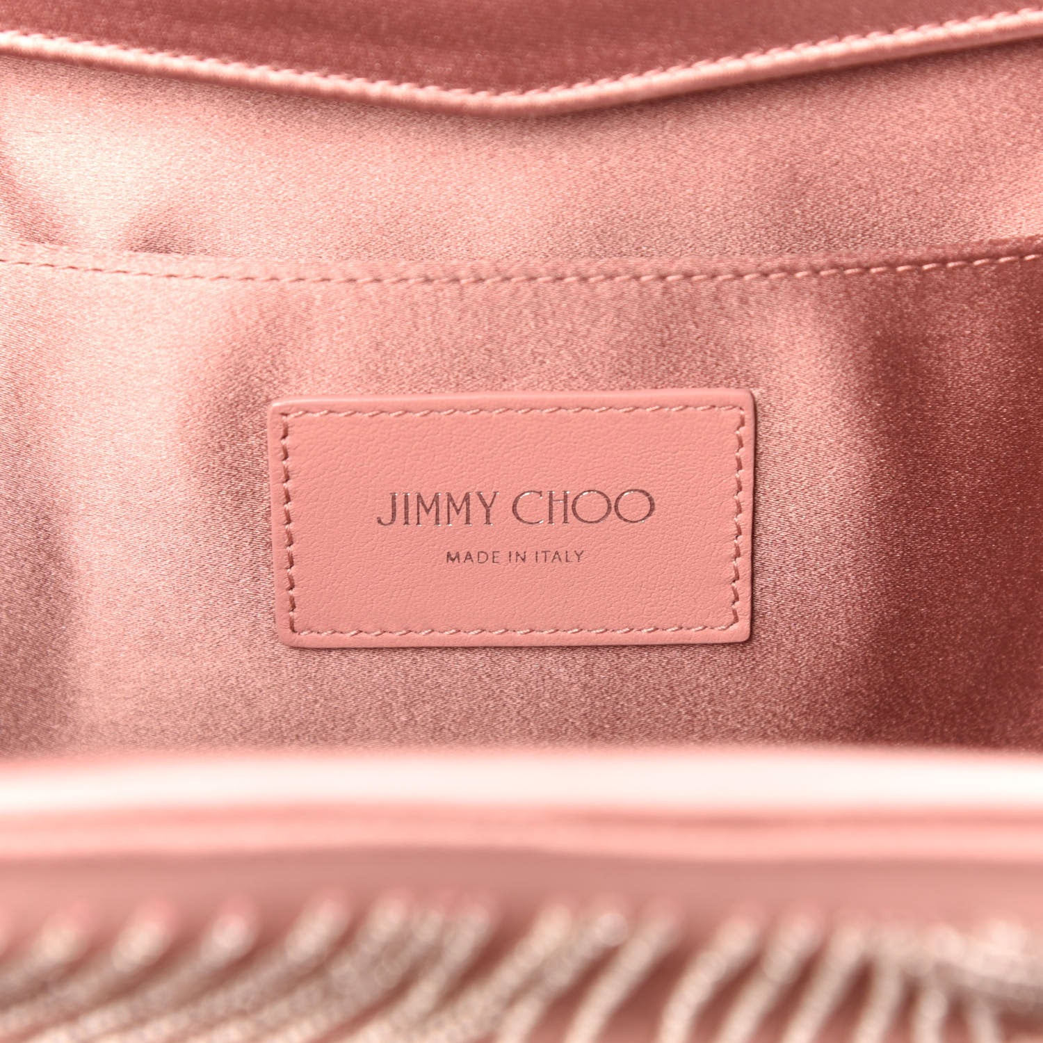 Jimmy Choo Satin Crystal Embellished Venus Clutch Blush Silver 8 of 9