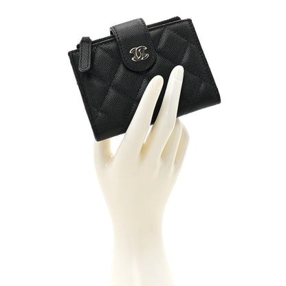 Chanel Caviar Quilted Compact Zipped Pocket Wallet Black 2 of 10