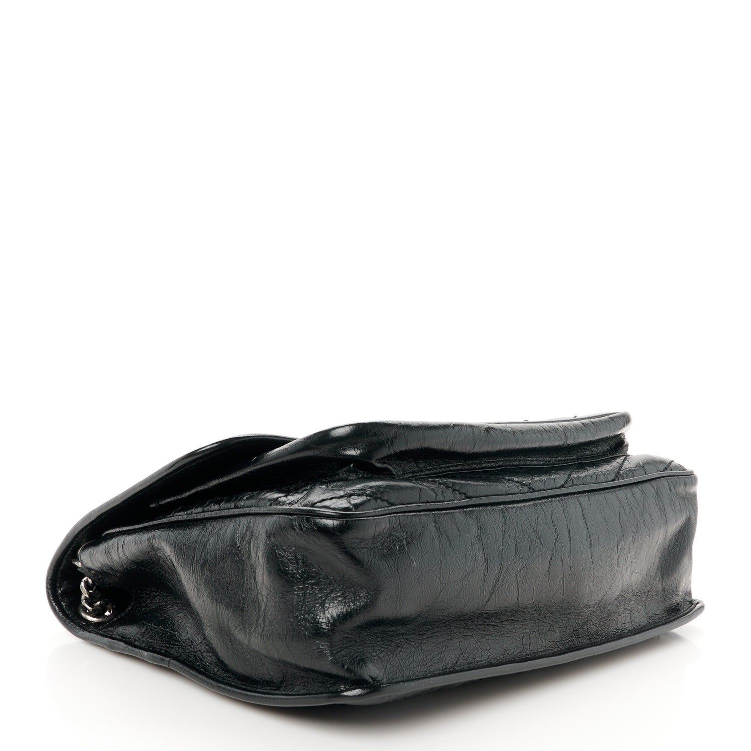 Saint Laurent Crinkled Calfskin Matelasse Monogram Large Niki Chain Satchel  Black 4 of 11