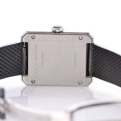 Chanel Stainless Steel Calfskin 21mm Boy-Friend Tweed Quartz Watch Black 6 of 7