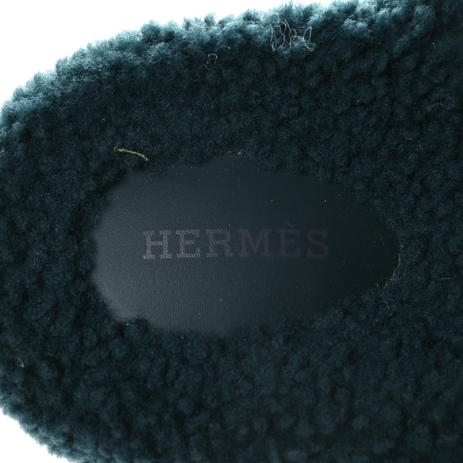 Hermes Woolskin Womens Chypre Sandals 38 Vert Anglais 7 of 8