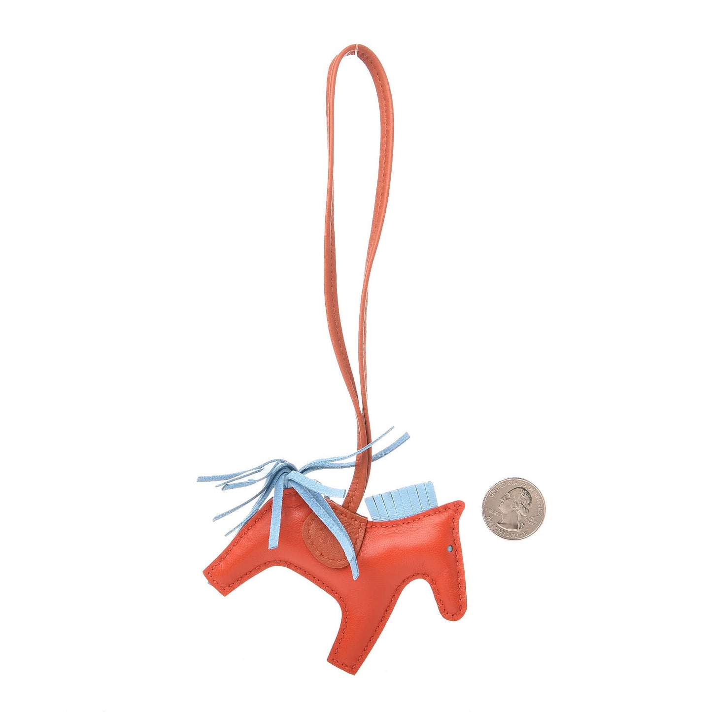Milo Lambskin Grigri Rodeo Horse Bag Charm PM Capucine Celeste Cornaline