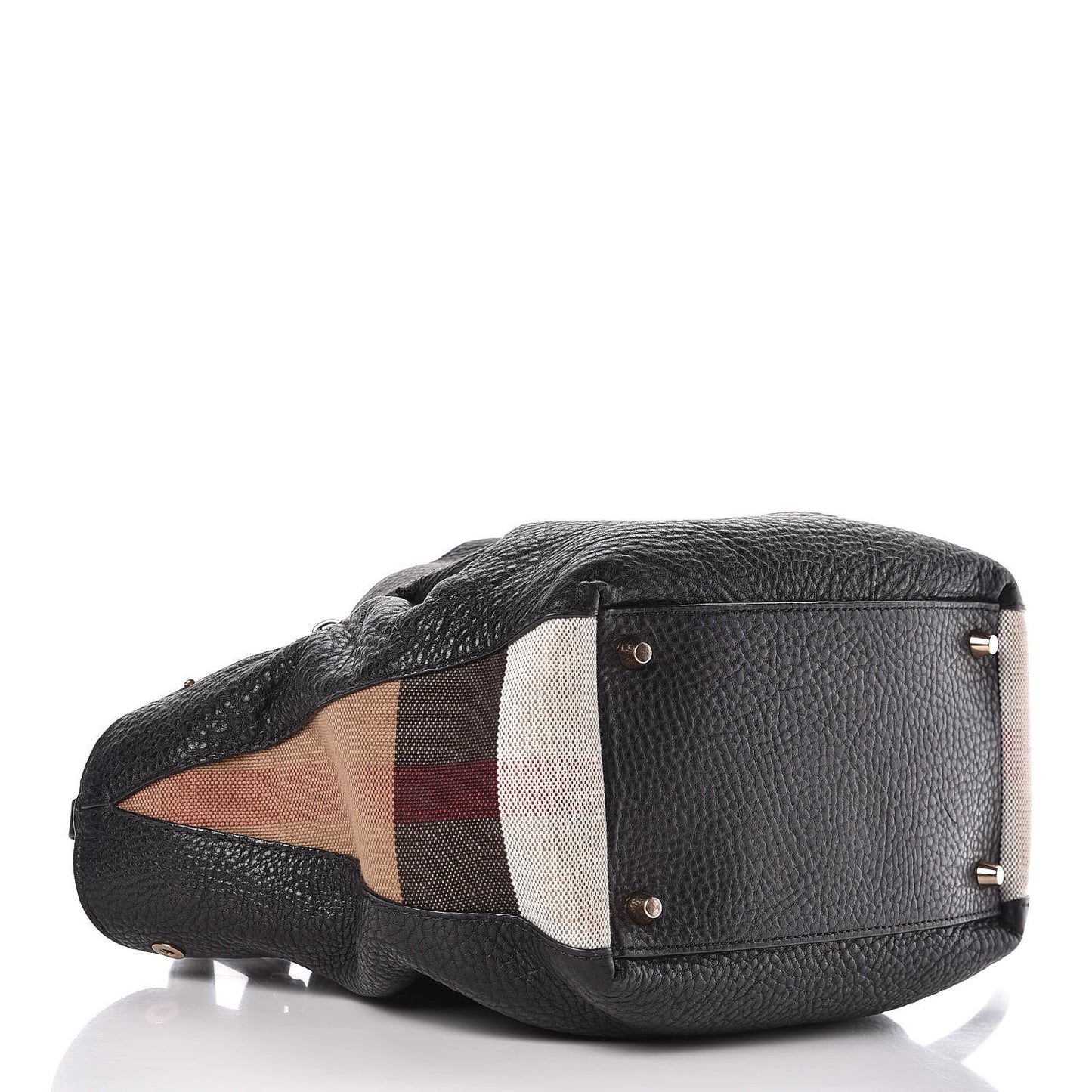 Grainy Calfskin House Check Small Maidstone Black