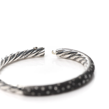 David Yurman Sterling Silver Diamond 5mm Midnight Melange Bangle Bracelet 5 of 5