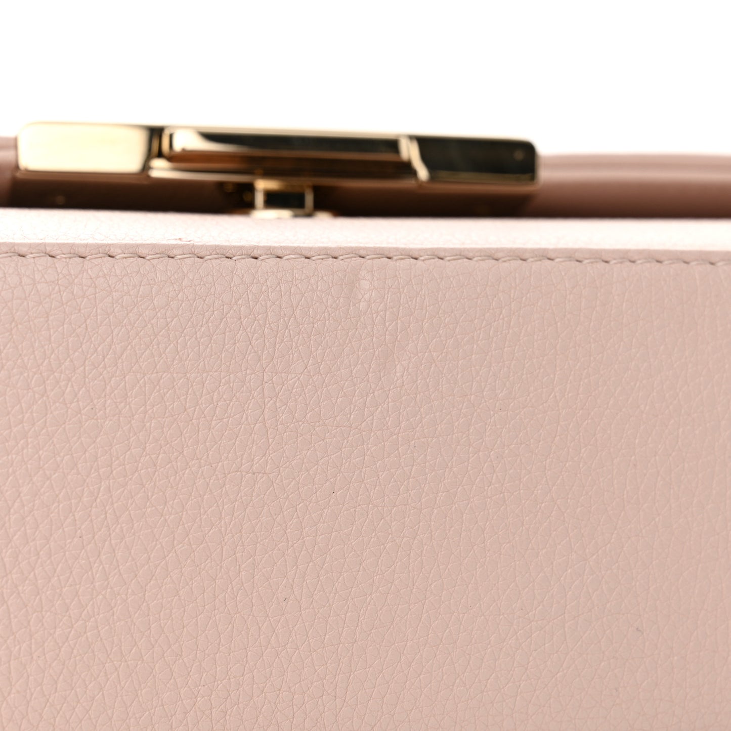 Grained Calfskin Quilted Small Label Click Flap Bag Pink