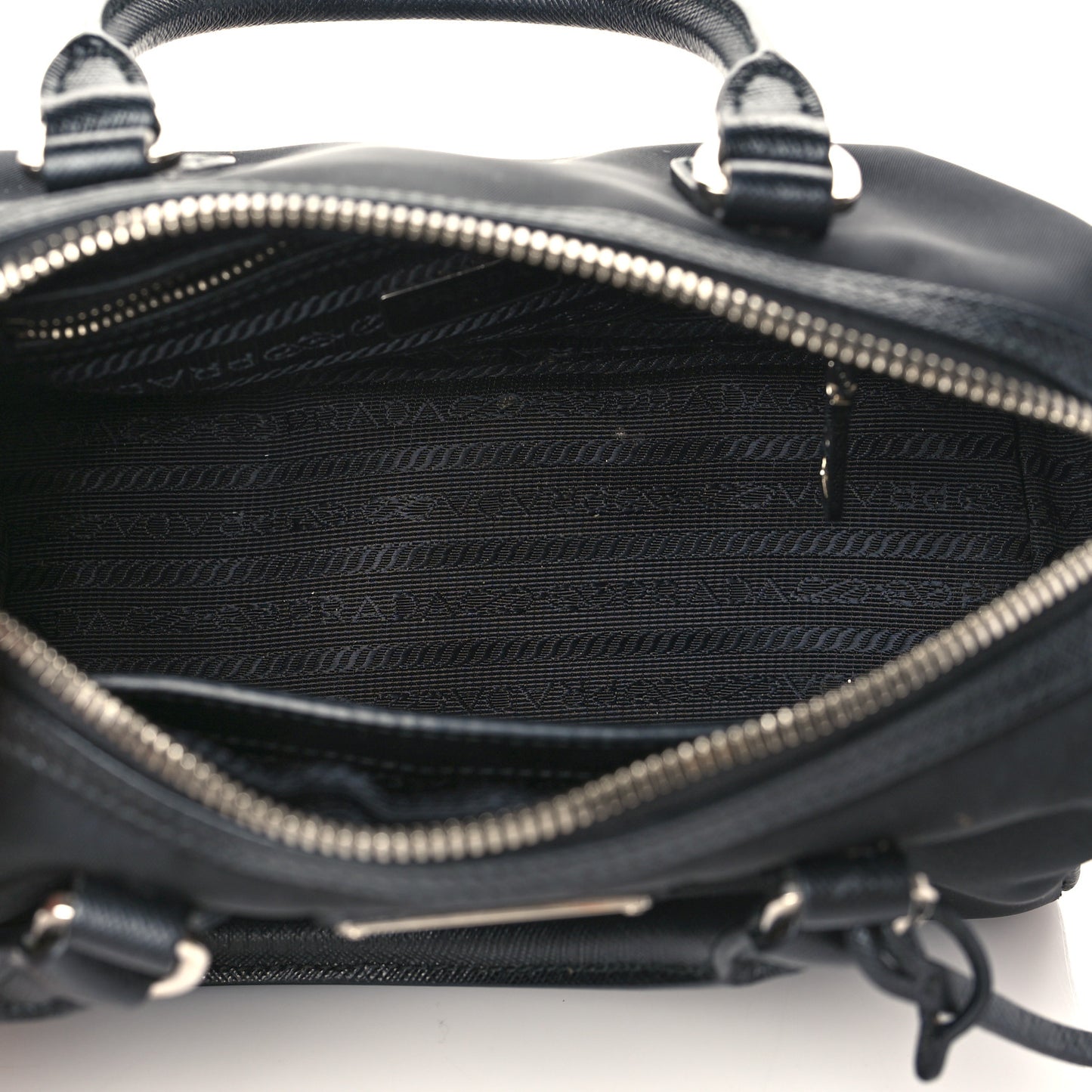 Nylon Saffiano Re-Edition 2005 Top Handle Crossbody Bag Black