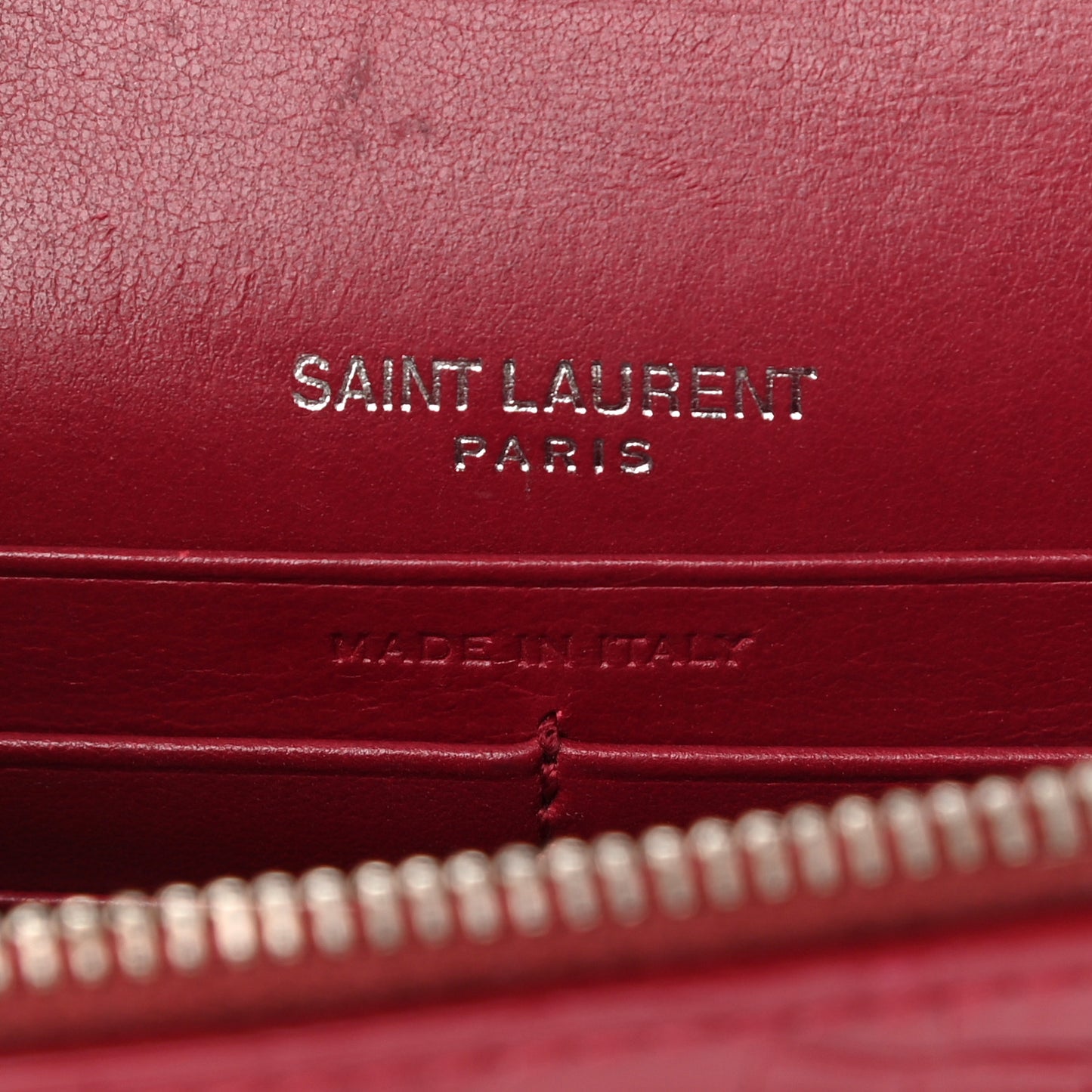 Calfskin Crocodile Embossed Monogram Sunset Chain Wallet Amaretto