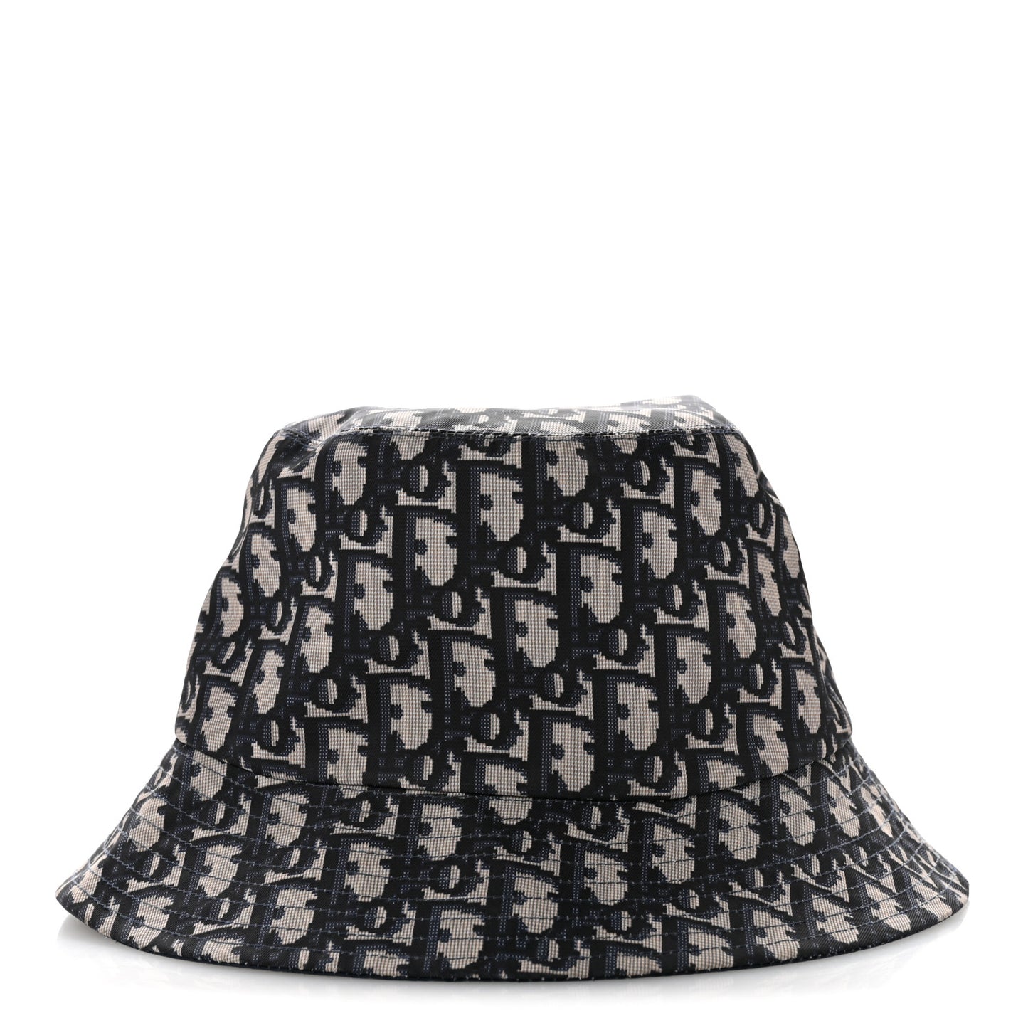 Nylon Oblique Reversible Teddy-D Brim Bucket Hat Blue