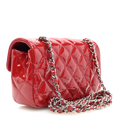 Chanel Patent Calfskin Quilted Extra Mini Rectangular Flap Red 3 of 10
