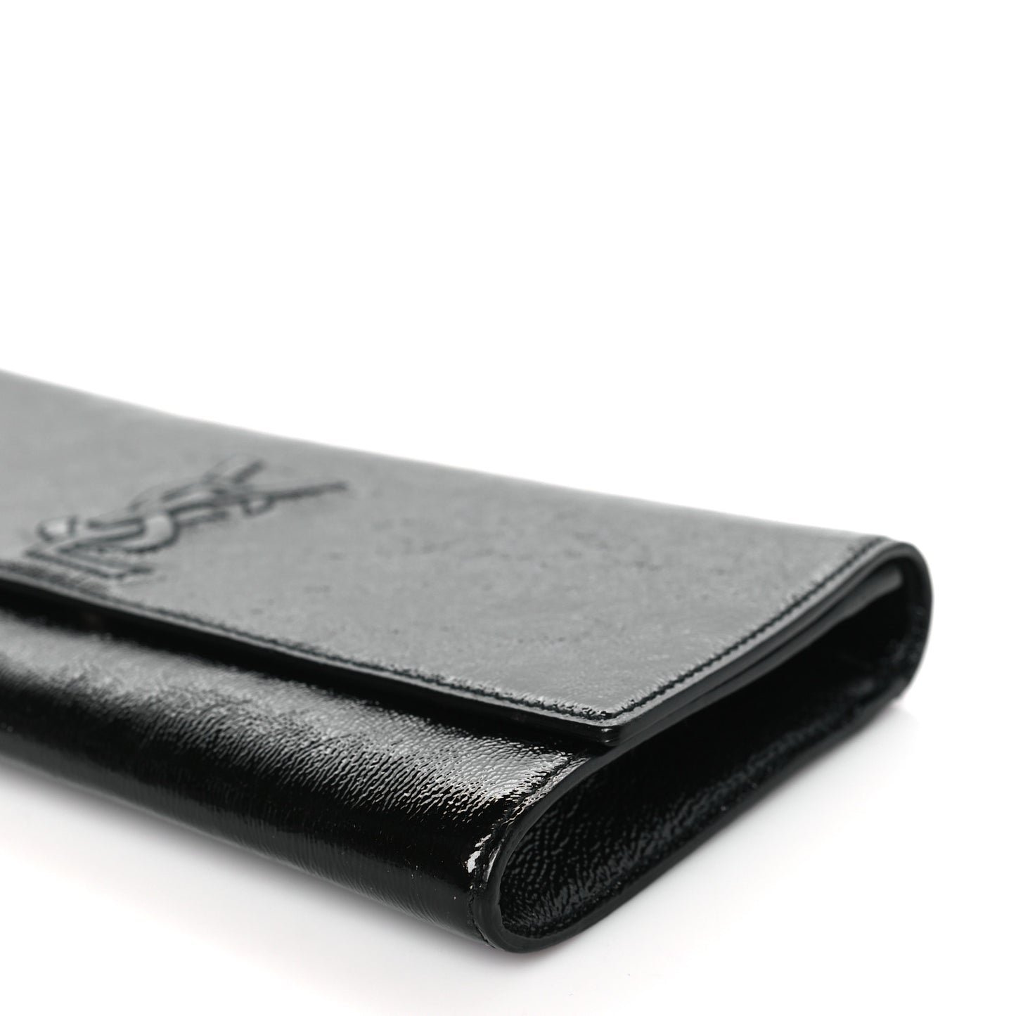 Textured Patent Monogram Small Belle De Jour Clutch Black