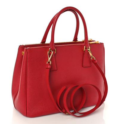 Prada Saffiano Medium Galleria Double Zip Tote Fuoco 3 of 8