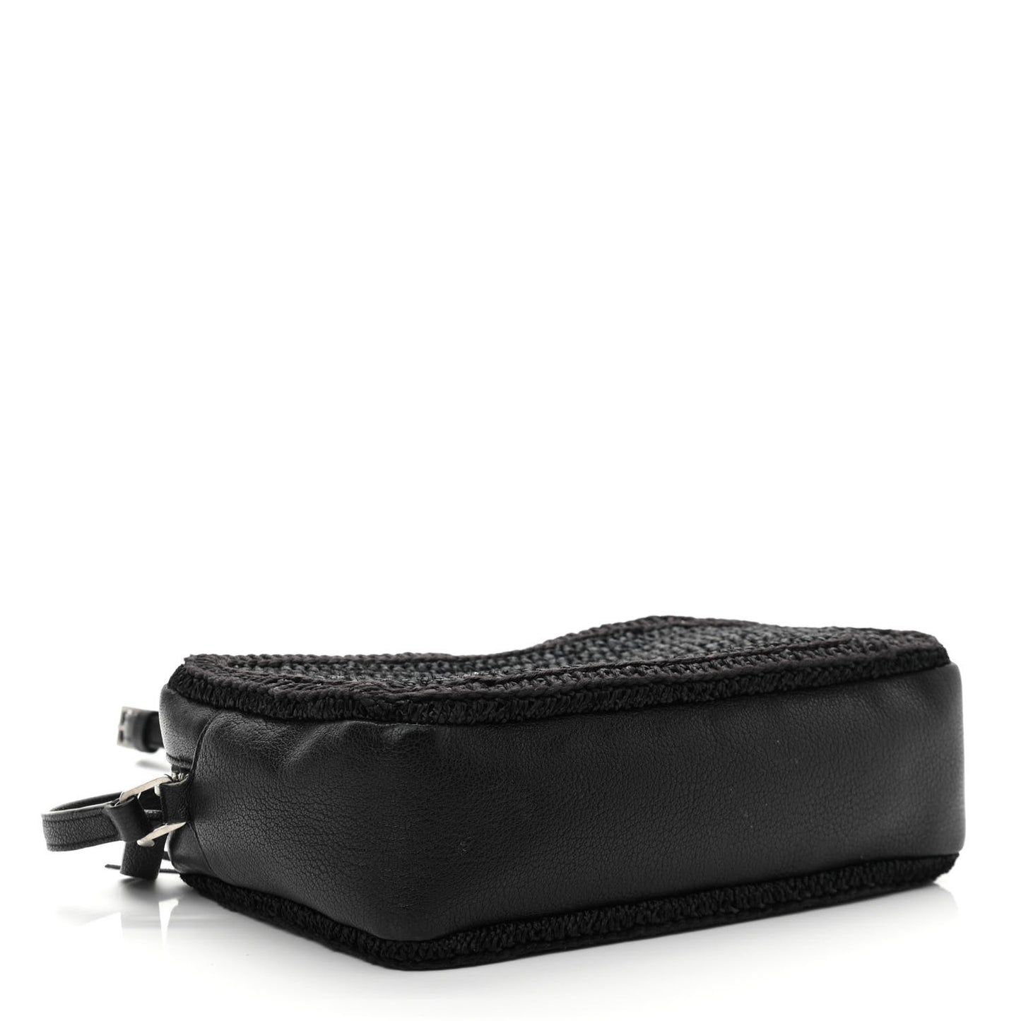 Raffia Canvas Monogram Lou Camera Bag Black