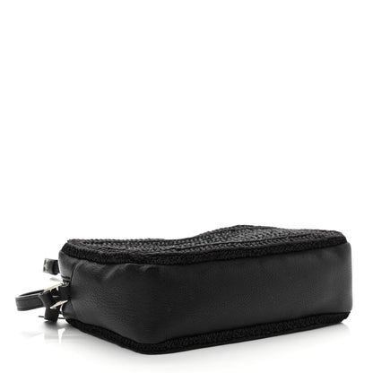 Saint Laurent Raffia Canvas Monogram Lou Camera Bag Black 4 of 11