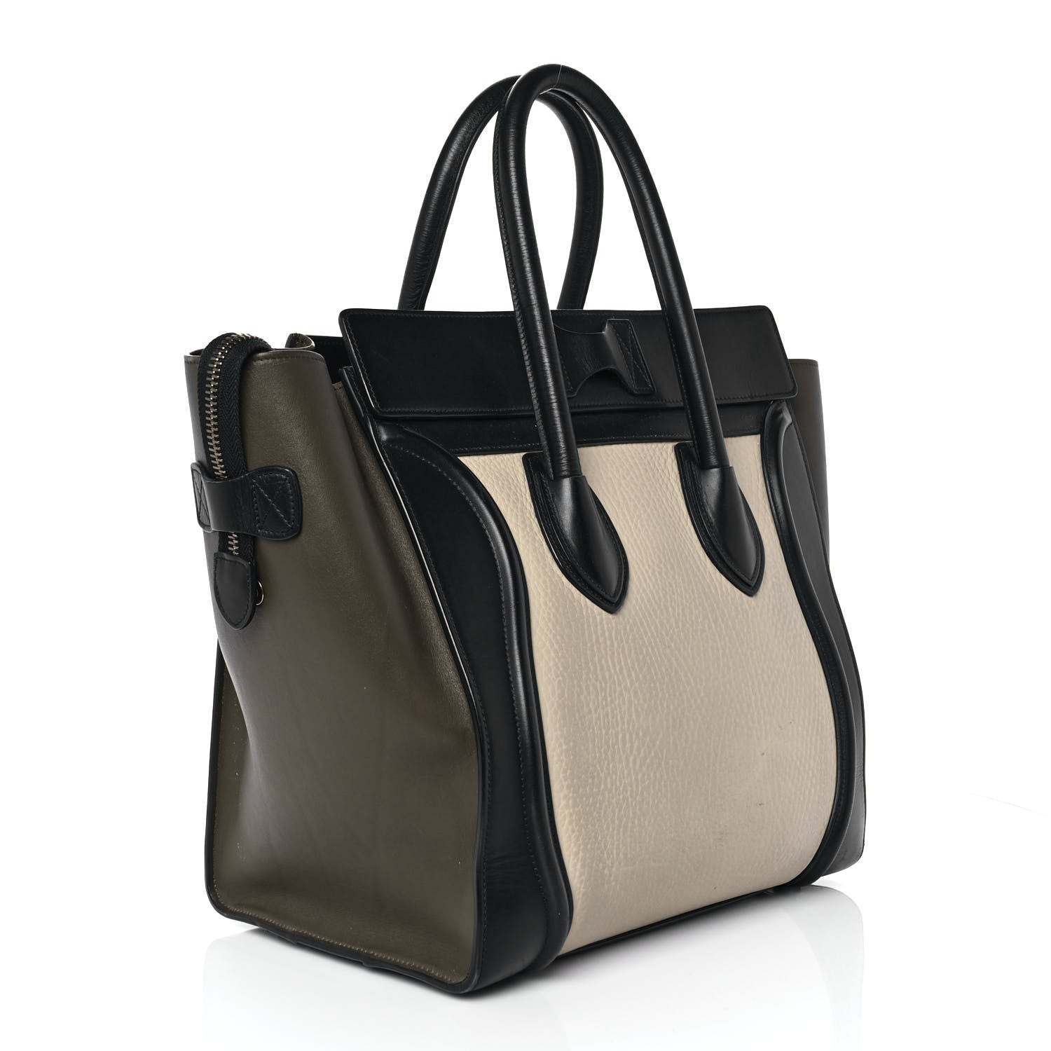 Celine Textured Calfskin Mini Tri-Color Luggage Olive 2 of 7