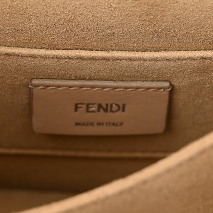 Fendi Vitello Shiny Nappa Bi-Color FF 1974 Lace Up Bow Embossed Small Kan I Shoulder Bag Maya Black Fragola 6 of 11