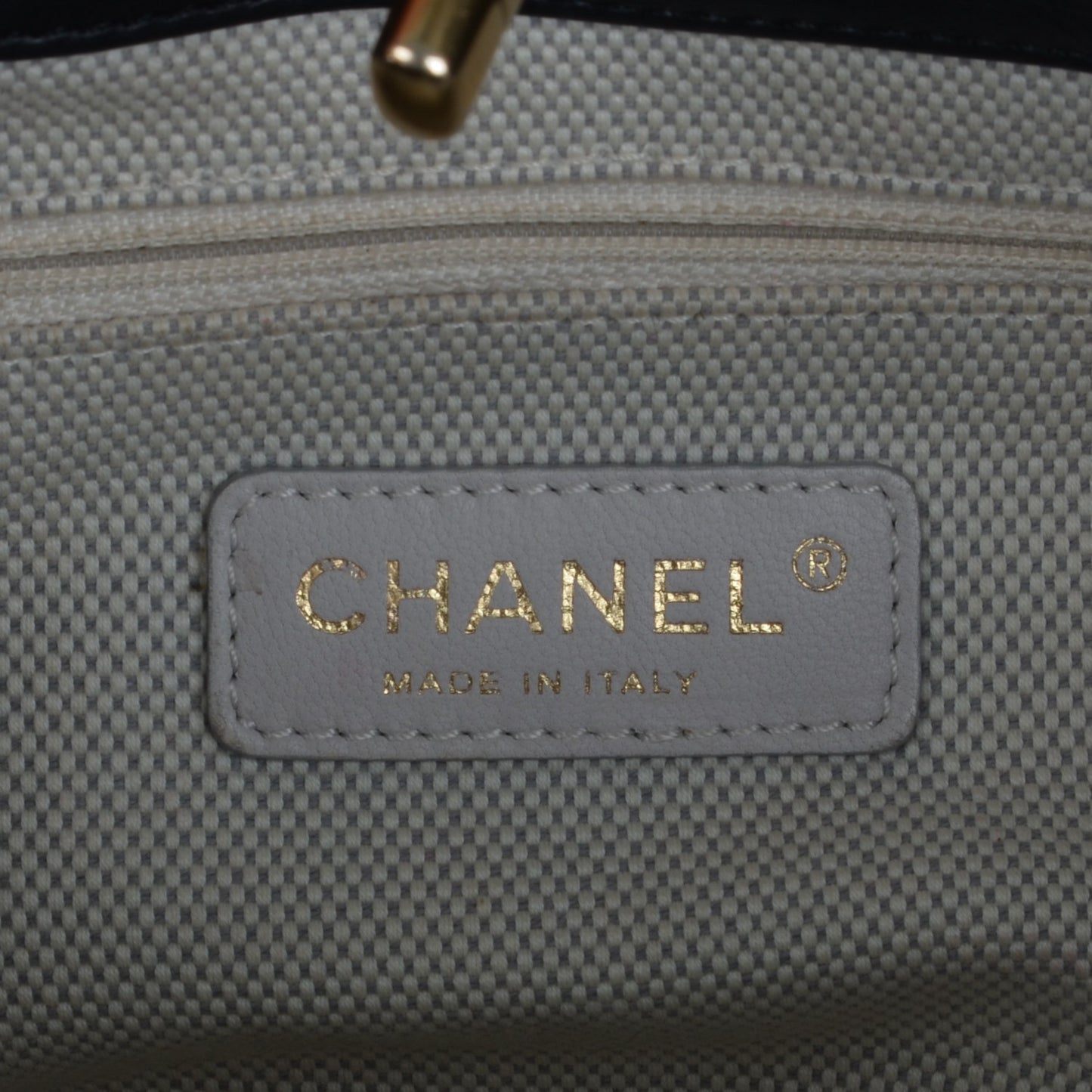 Calfskin Quilted Large Retro Chain Tote Black