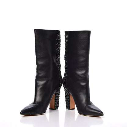 Valentino Garavani Nappa Suede Beaded Boots 38 Black 5 of 16