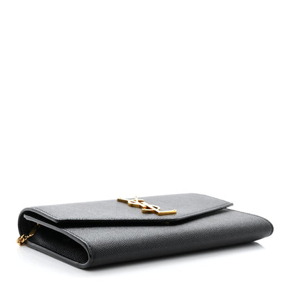 Saint Laurent Grain de Poudre Uptown Chain Wallet Black 5 of 14