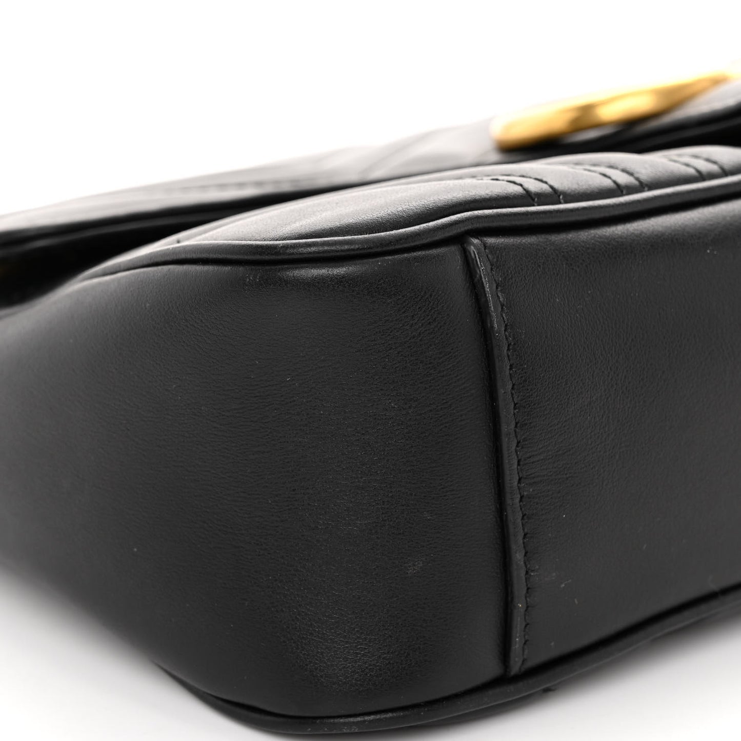 Calfskin Matelasse Small GG Marmont Shoulder Bag Black