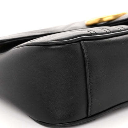 Gucci Calfskin Matelasse Small GG Marmont Shoulder Bag Black 9 of 11