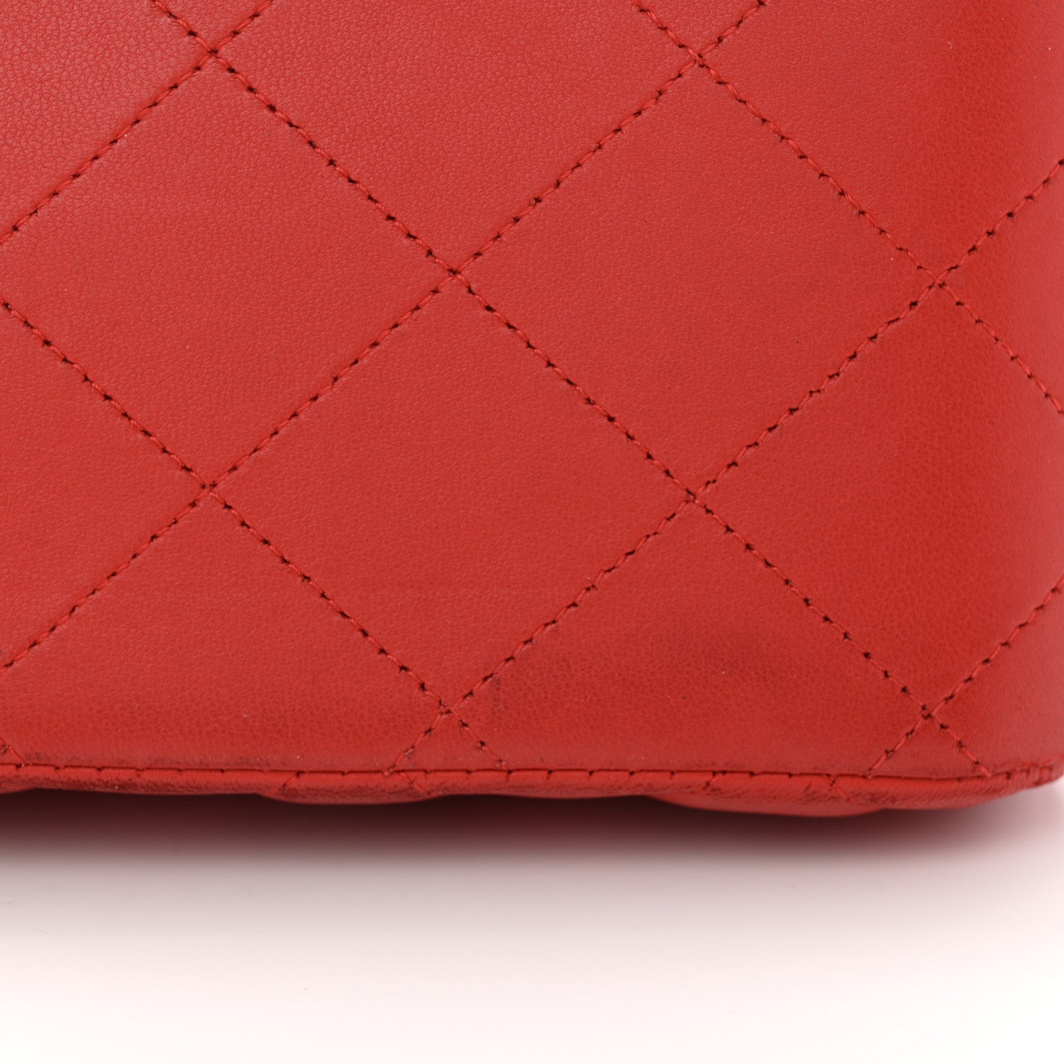 Chanel Lambskin Quilted Jumbo Double Flap Red 14 of 16