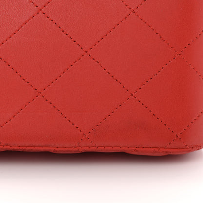 Chanel Lambskin Quilted Jumbo Double Flap Red 14 of 16