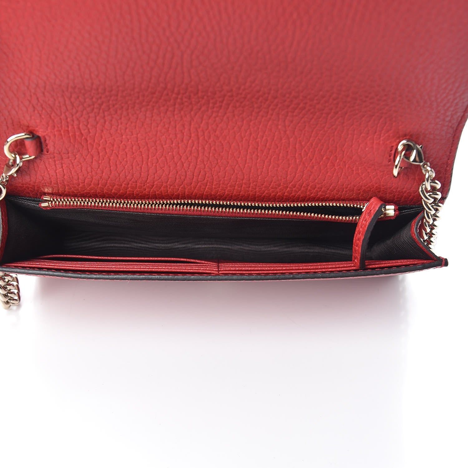 Gucci Dollar Calfskin Medium Betty Chain Wallet Tabasco Red 5 of 11