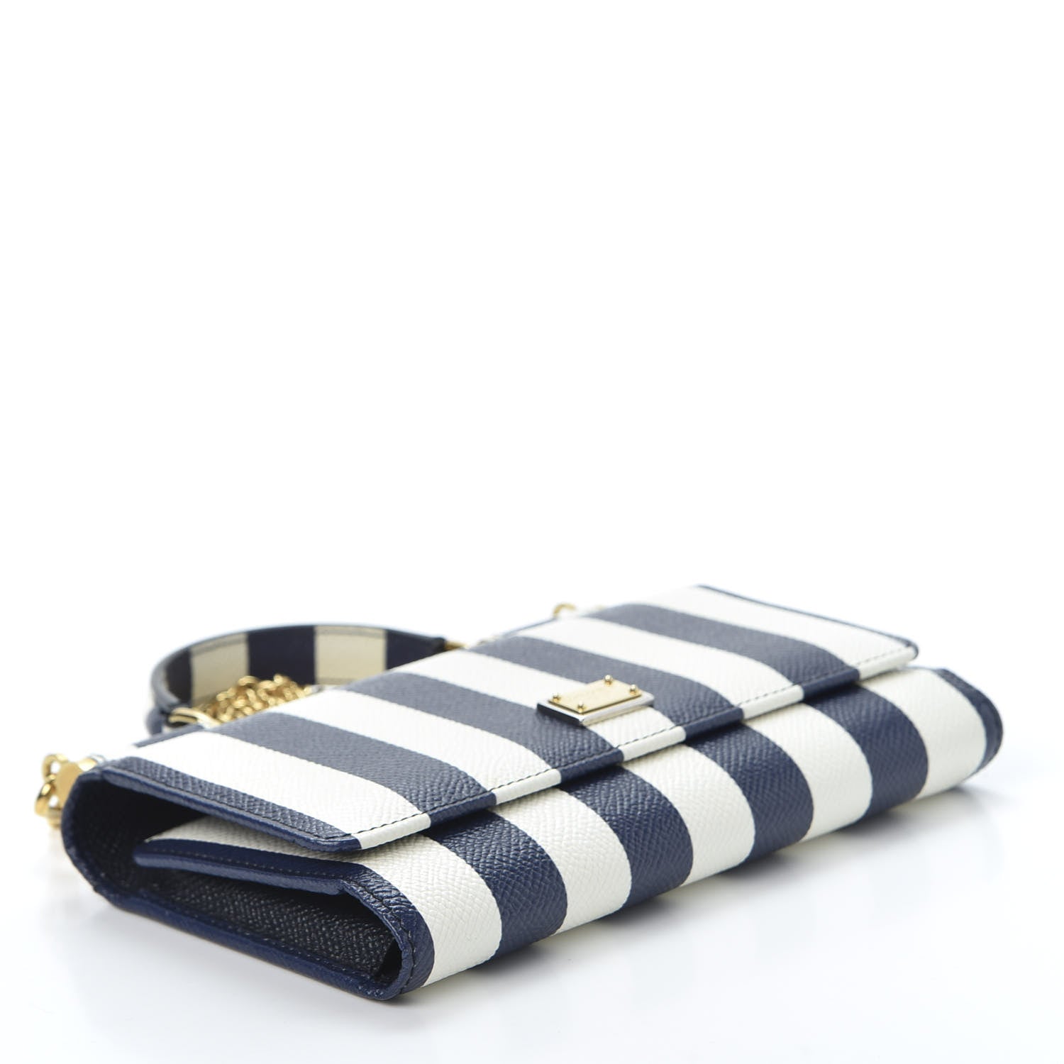 Dolce & Gabbana Dauphine Stripe Mini Von Bag Blue White 3 of 10