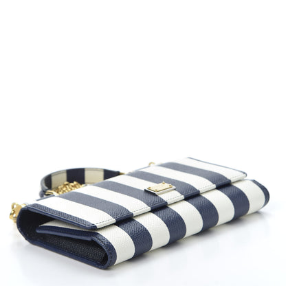 Dolce & Gabbana Dauphine Stripe Mini Von Bag Blue White 3 of 10