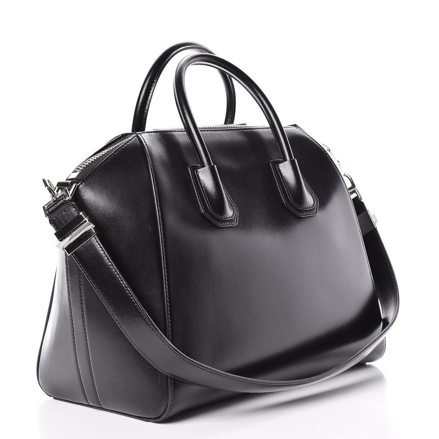 Shiny Lord Calfskin Medium Antigona Black
